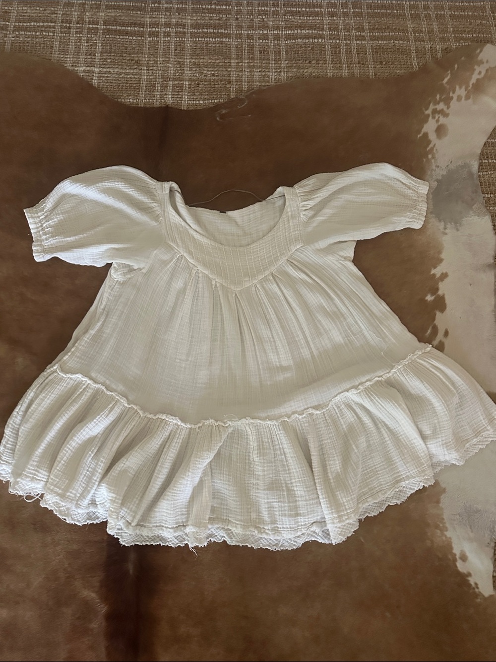 Free People White Gauze Mini Dress